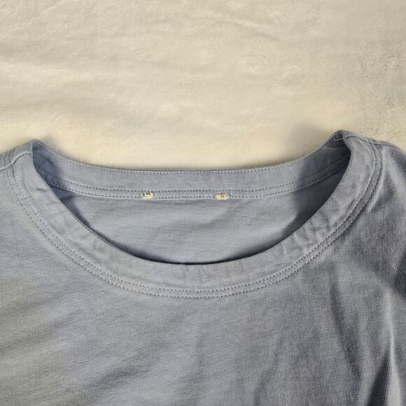 Madewell Women’s Side-Cinch Puff Sleeve Light Blue Cotton Tee XXS NWOT - Picture 8 of 15